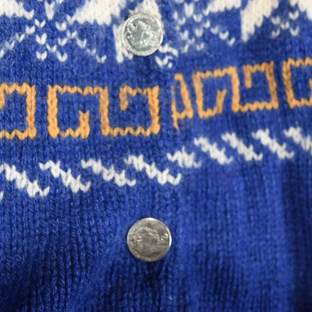 Cambridge Dry Goods Wool Sweater Blue Nordic Fair Isle Pullover Women’s Vintage - Picture 4 of 7